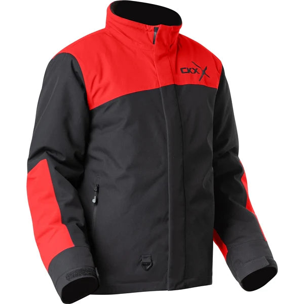MENS JOURNEY JACKET (BLACK/SCARLET) | CKX - a stylish black and red insulated jacket for winter activities.