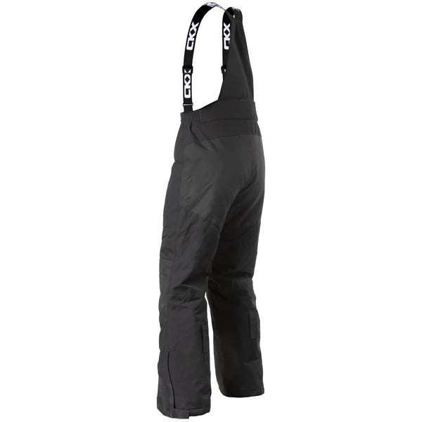 MENS JOURNEY PANTS (STEALTH BLACK) | CKX shown from the back with adjustable suspenders and side pockets.
