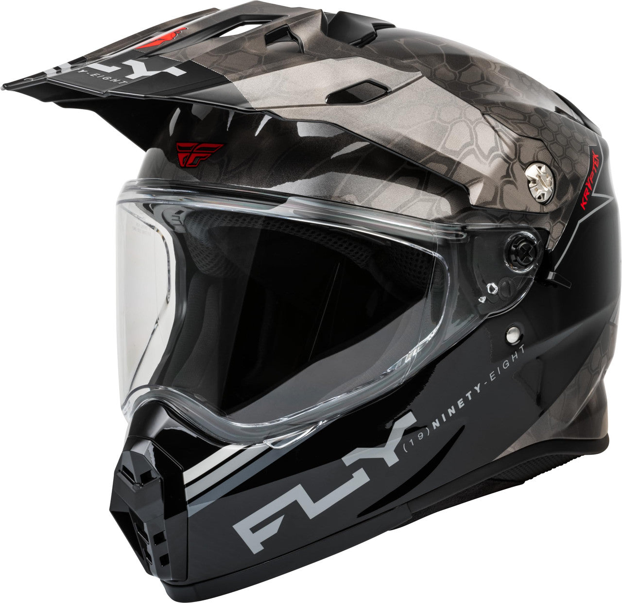 TREKKER KRYPTEK CONCEAL DUAL SPORT HELMET (Black/Grey/White) | FLY RACING