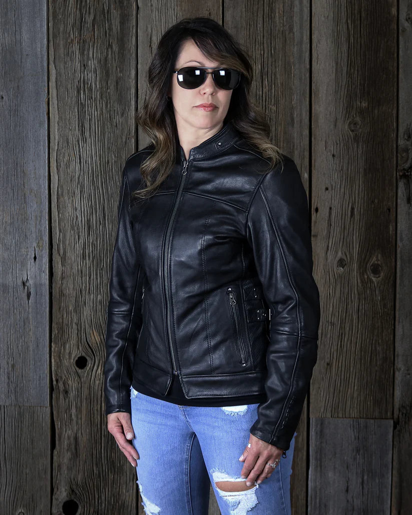 WOMEN'S BERGEN LEATHER JACKET (Black) | Helgrade