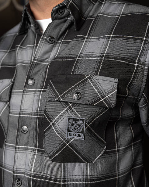 MEN'S NIGHT SHIFT SHERPA FLANNEL JACKET (Grey/Black) | DIXXON