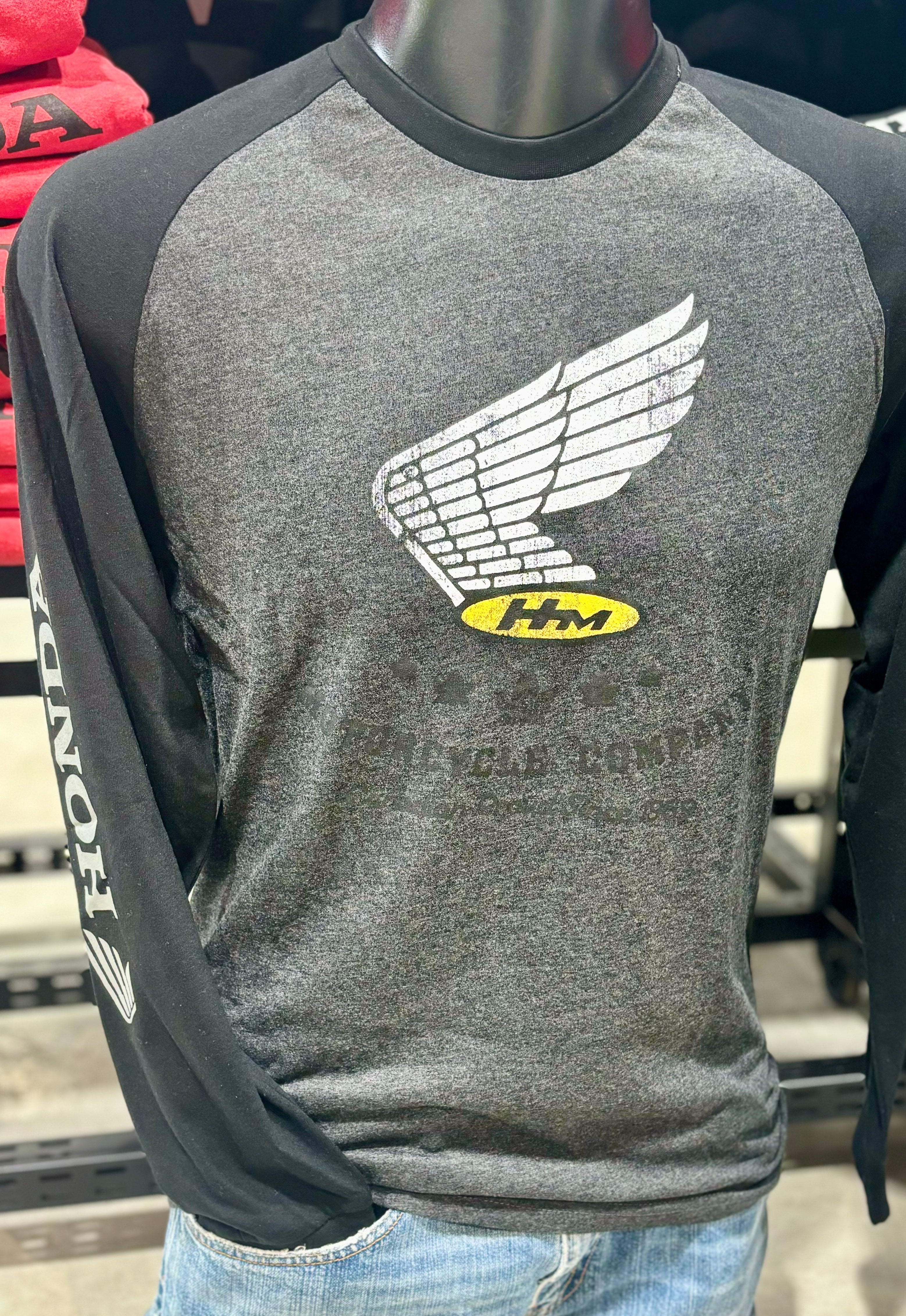 VAPOUR LONG SLEEVE T-SHIRT (Grey/Black Moto Company) | Honda