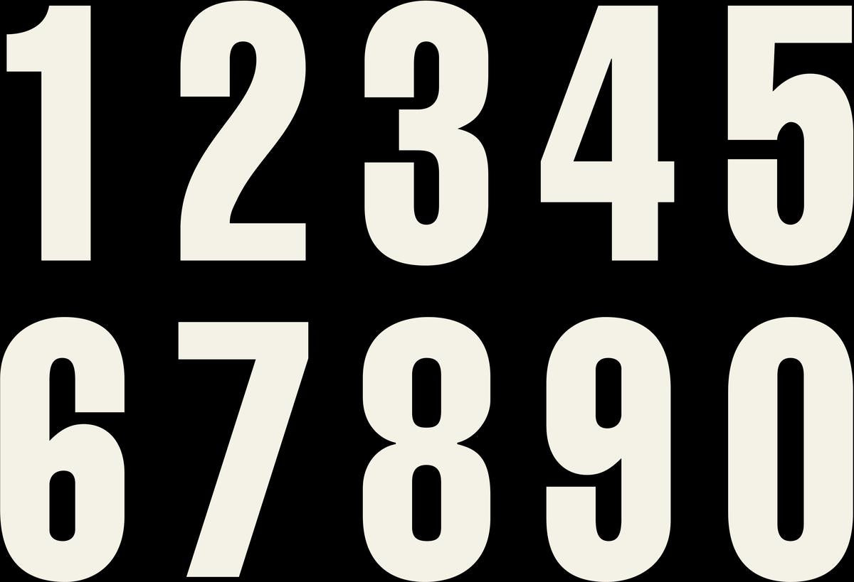 NUMBER 7  3Pieces White 5''