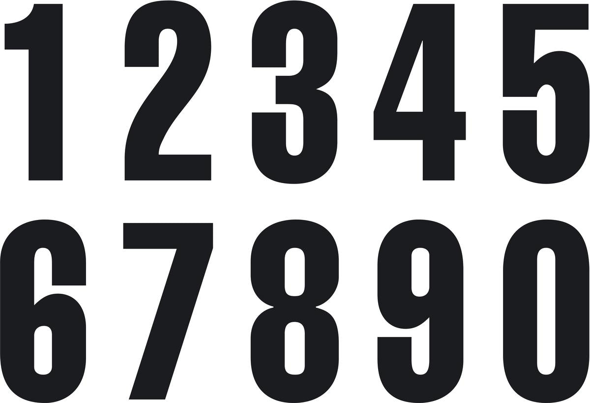 NUMBER 9  3Pieces Black 5''