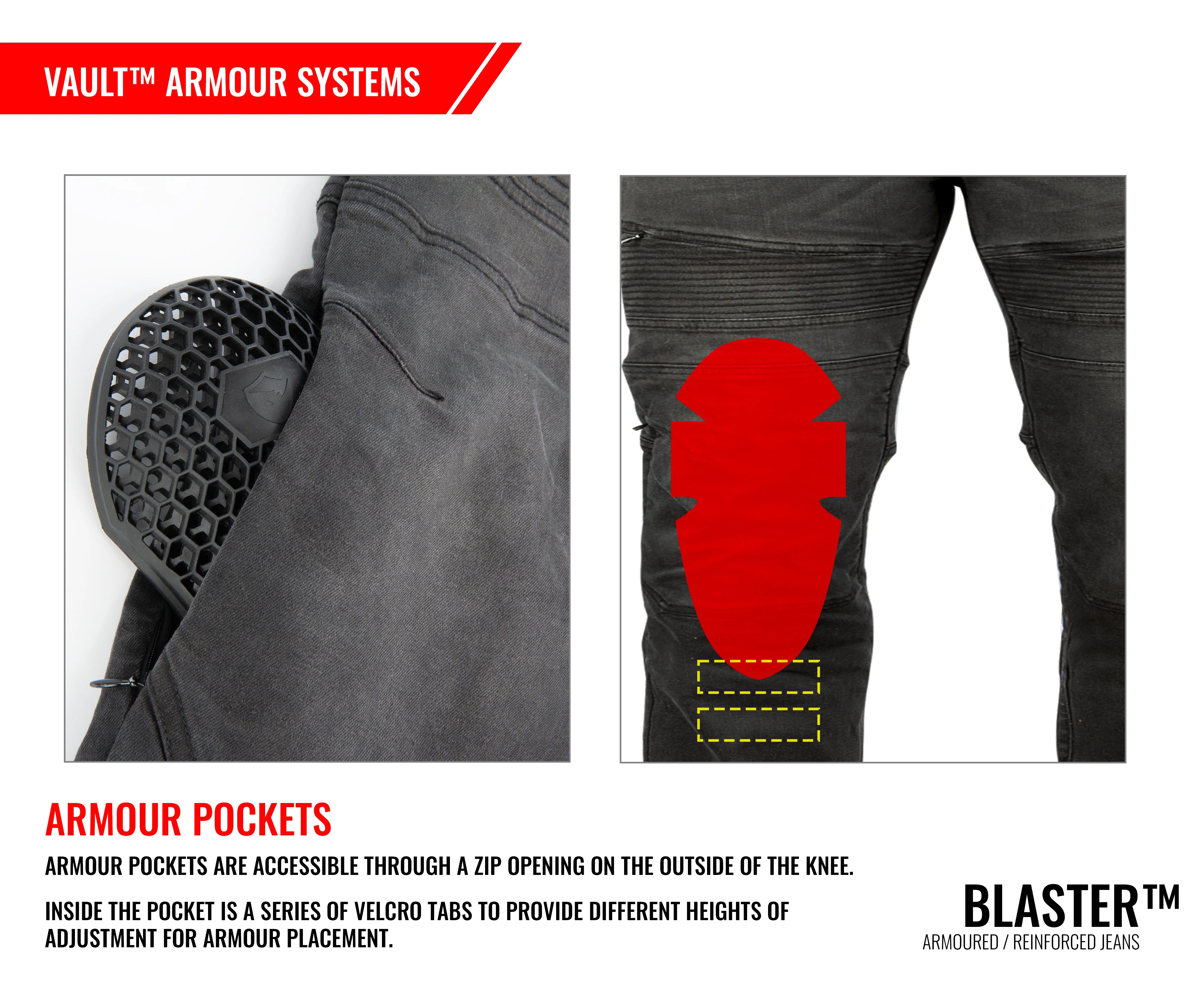 MEN'S BLASTER ARMOURED JEANS TALL (Grey) | Joe Rocket