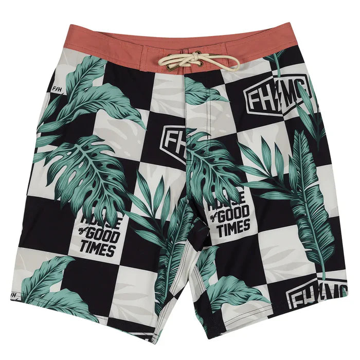 POOLSIDE 19" BOARDSHORT (BLACK/OFF WHITE) | FASTHOUSE