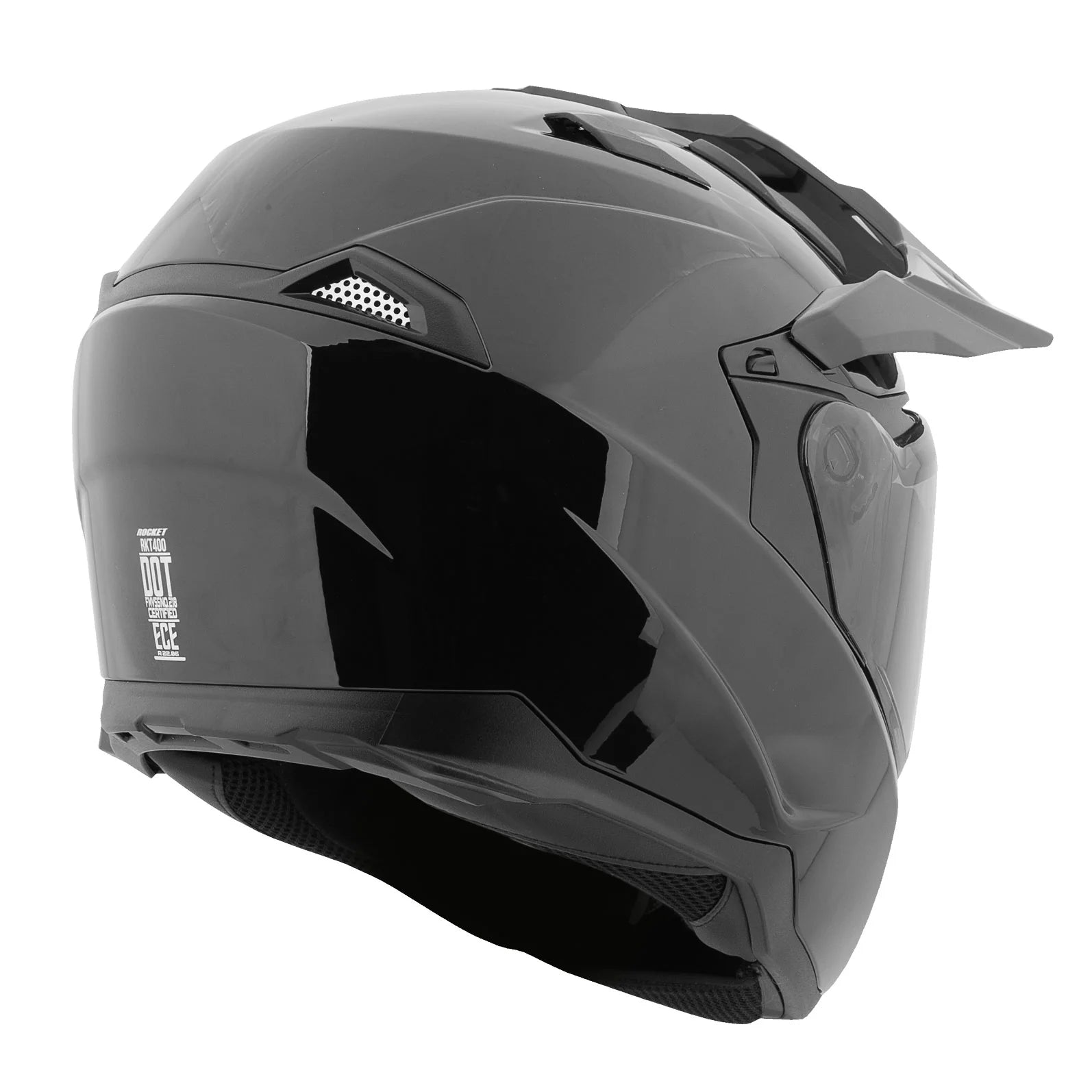 RKT 400-SERIES SOLID FULL FACE ADVENTURE HELMET(Black) | Joe Rocket