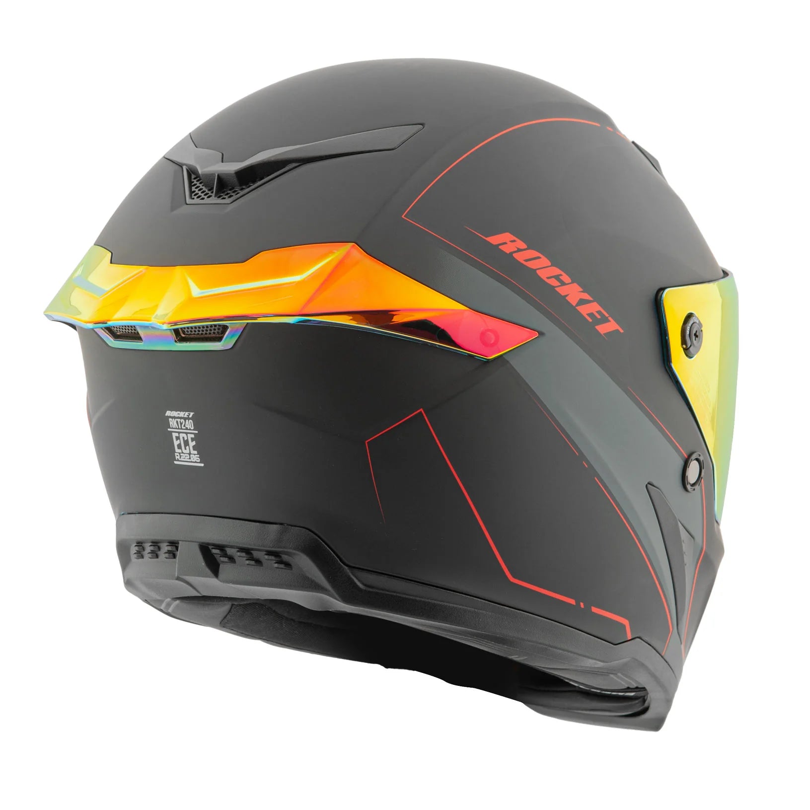 RKT 240 SERIES FULL FACE HELMET (Matte Black/Red) | Joe Rocket