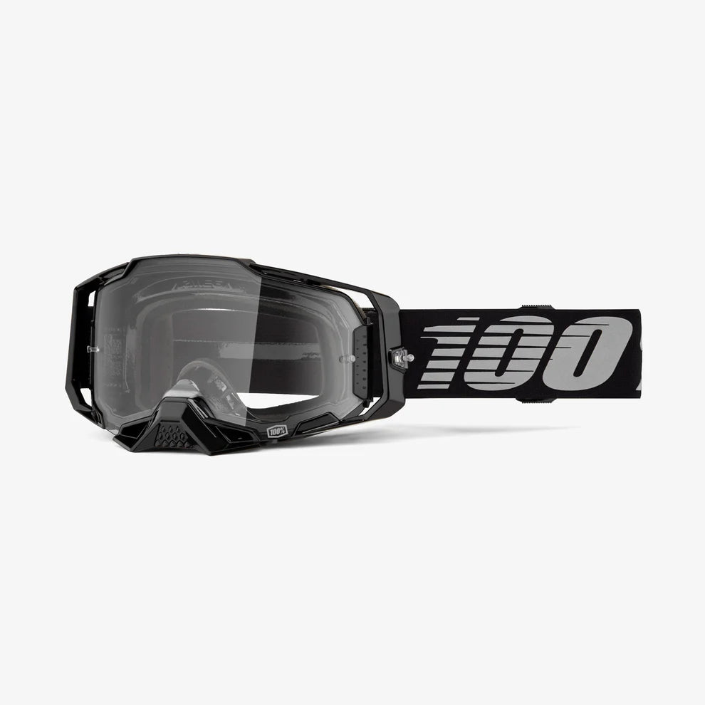 100% ARMEGA GOGGLE BLACK - CLEAR LENS