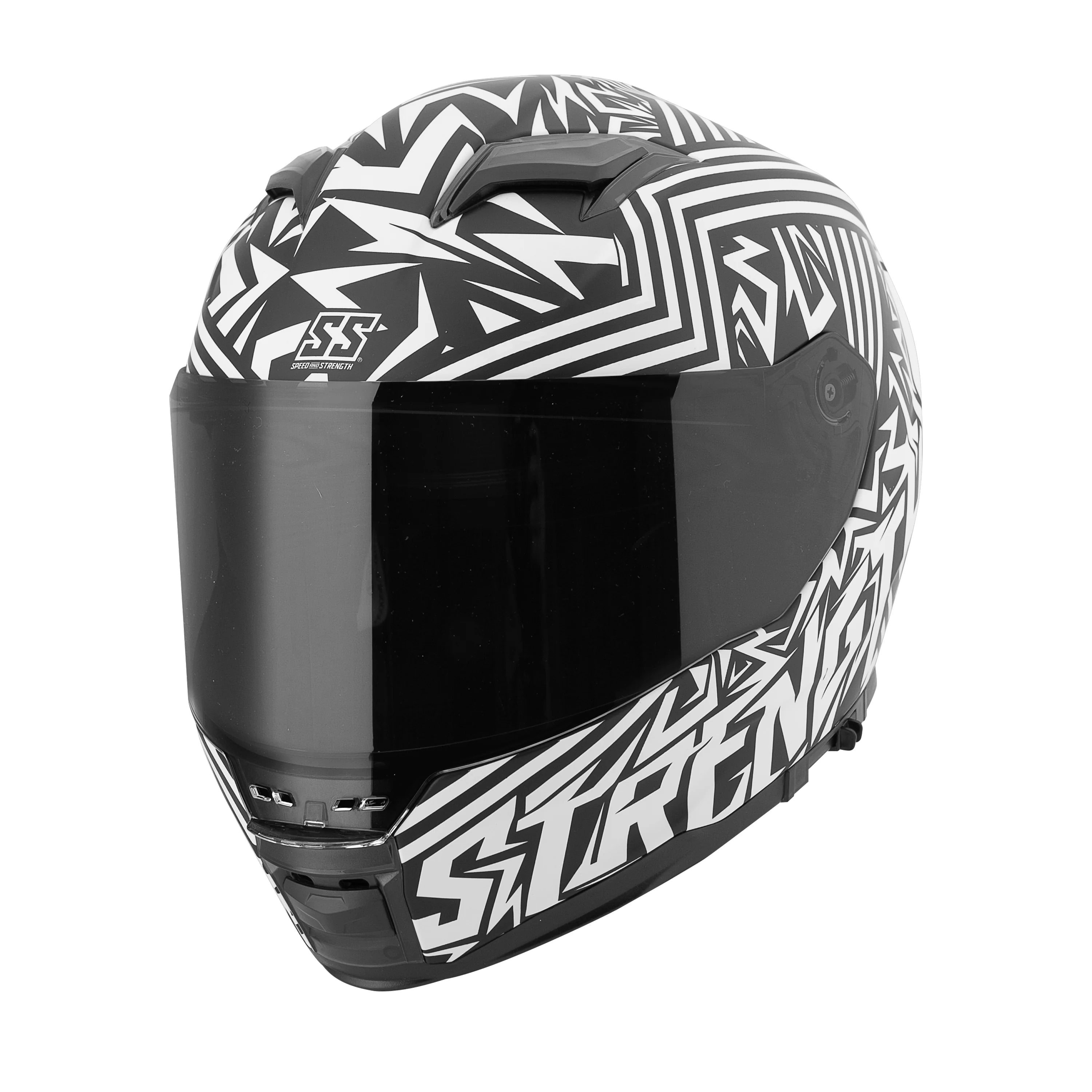 ADULT SS1650 LUNATIC FRINGE FULL FACE HELMET (White/Black) | Speed and Strength