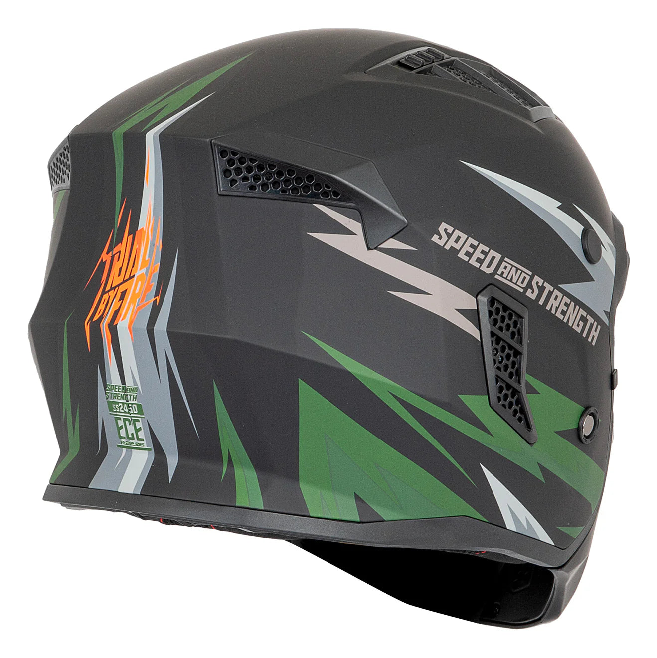 SS2450 OPEN FULL FACE HELMET (Matte Olive/Grey) | SPEED & STRENGTH