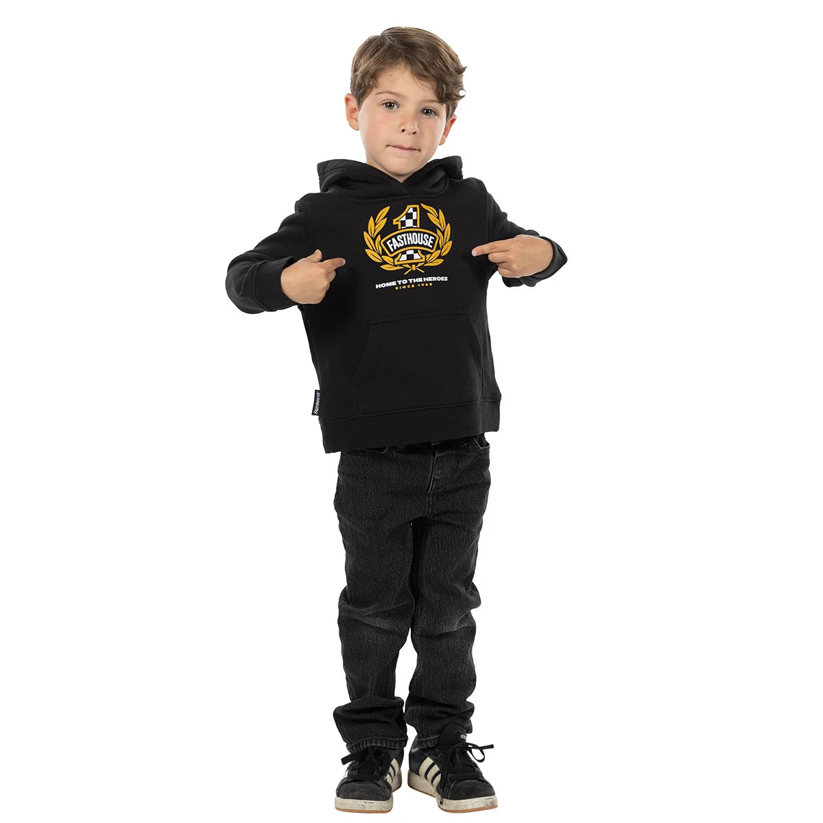 TODDLER HEROES HOODED PULLOVER (BLACK) | FASTHOUSE