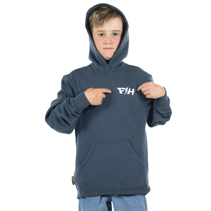 YOUTH PILLAR HOODED PULLOVER (INDIGO) | FASTHOUSE