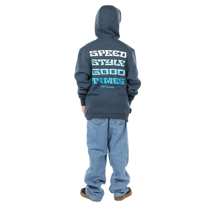 YOUTH PILLAR HOODED PULLOVER (INDIGO) | FASTHOUSE