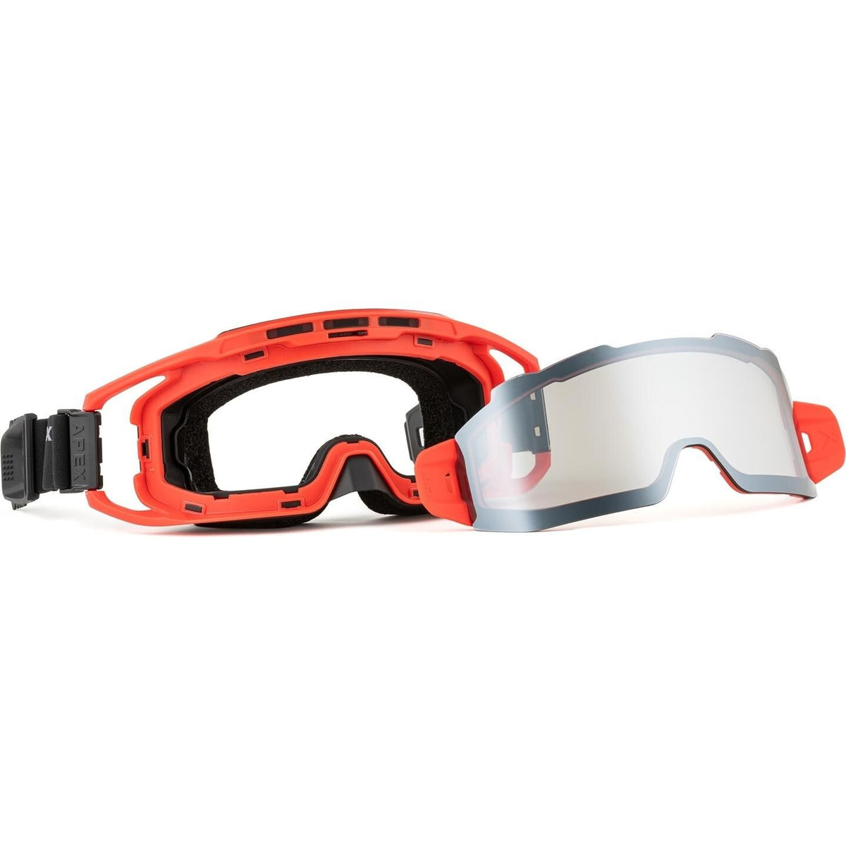APEX GOGGLES (BLACK/RED-REVO SILVER MIRROR/SMOKE DOUBLE LENS) | CKX
