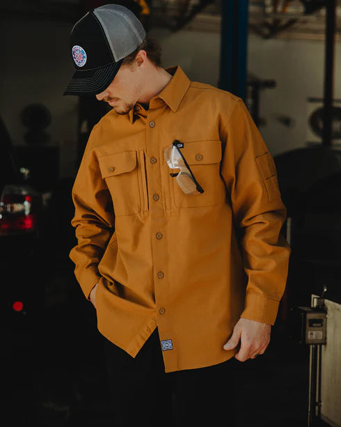 MEN'S LONG SLEEVE WORK SHIRT (Camel) | DIXXON