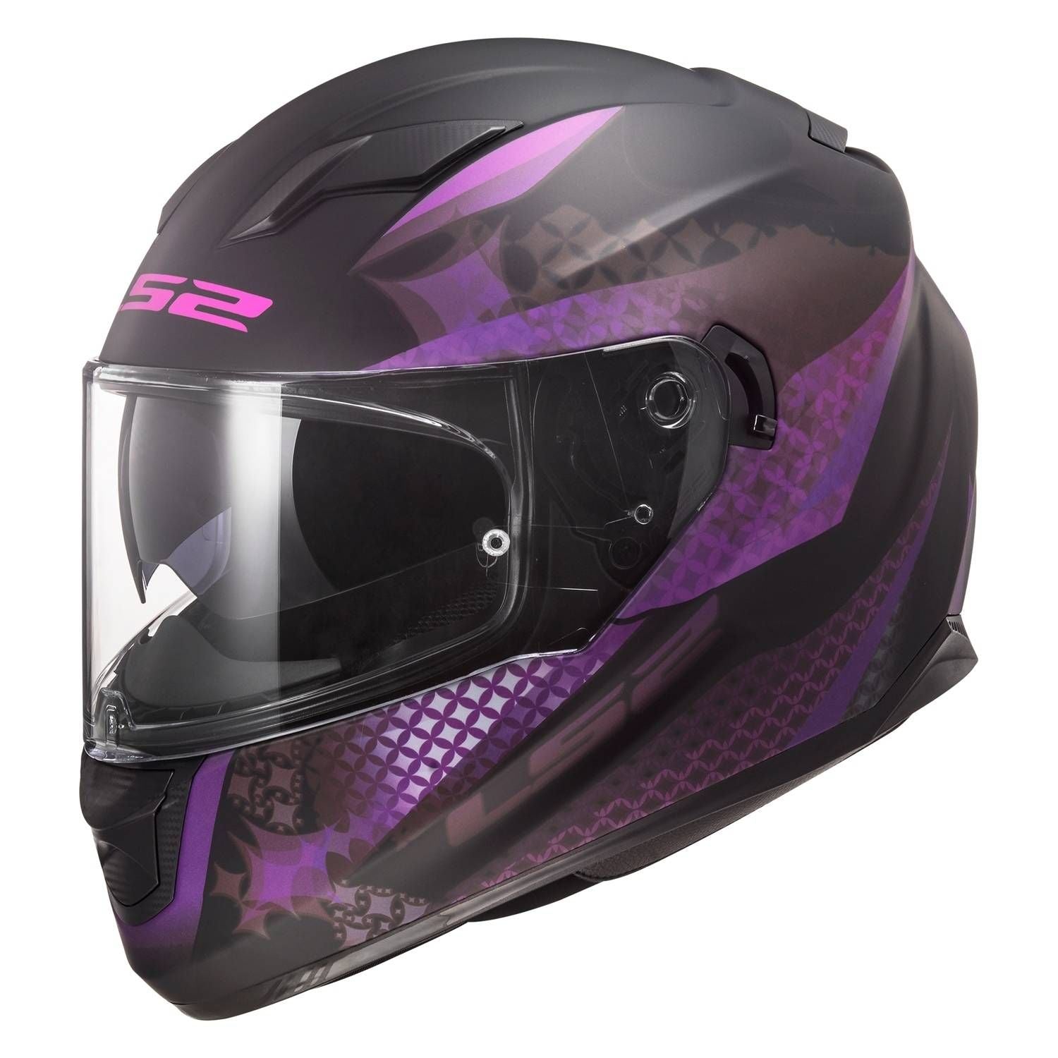 STREAM FULL FACE HELMET LUX (Matte Black/Pink) | LS2