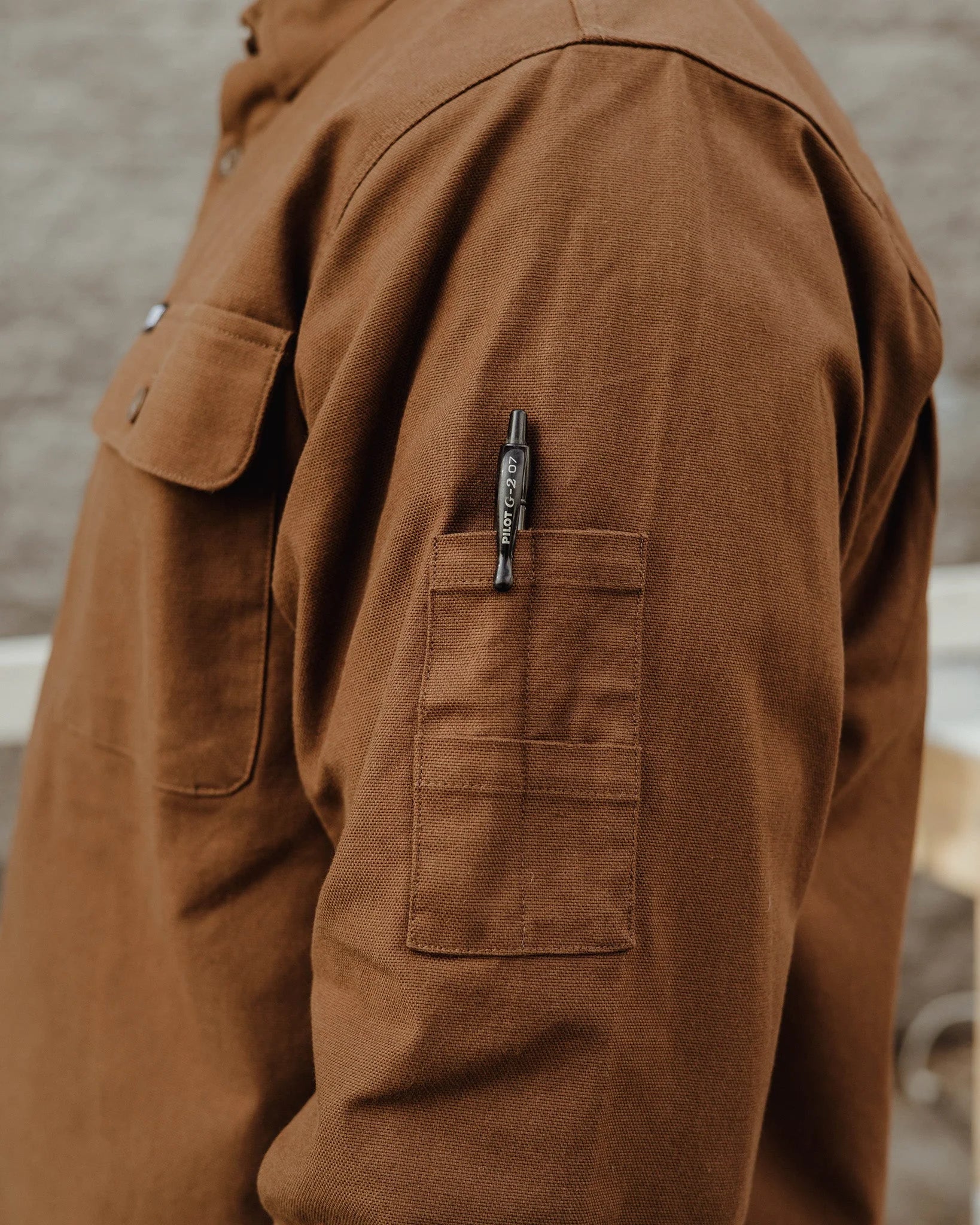 MEN'S LONG SLEEVE WORK SHIRT (Brown) | DIXXON