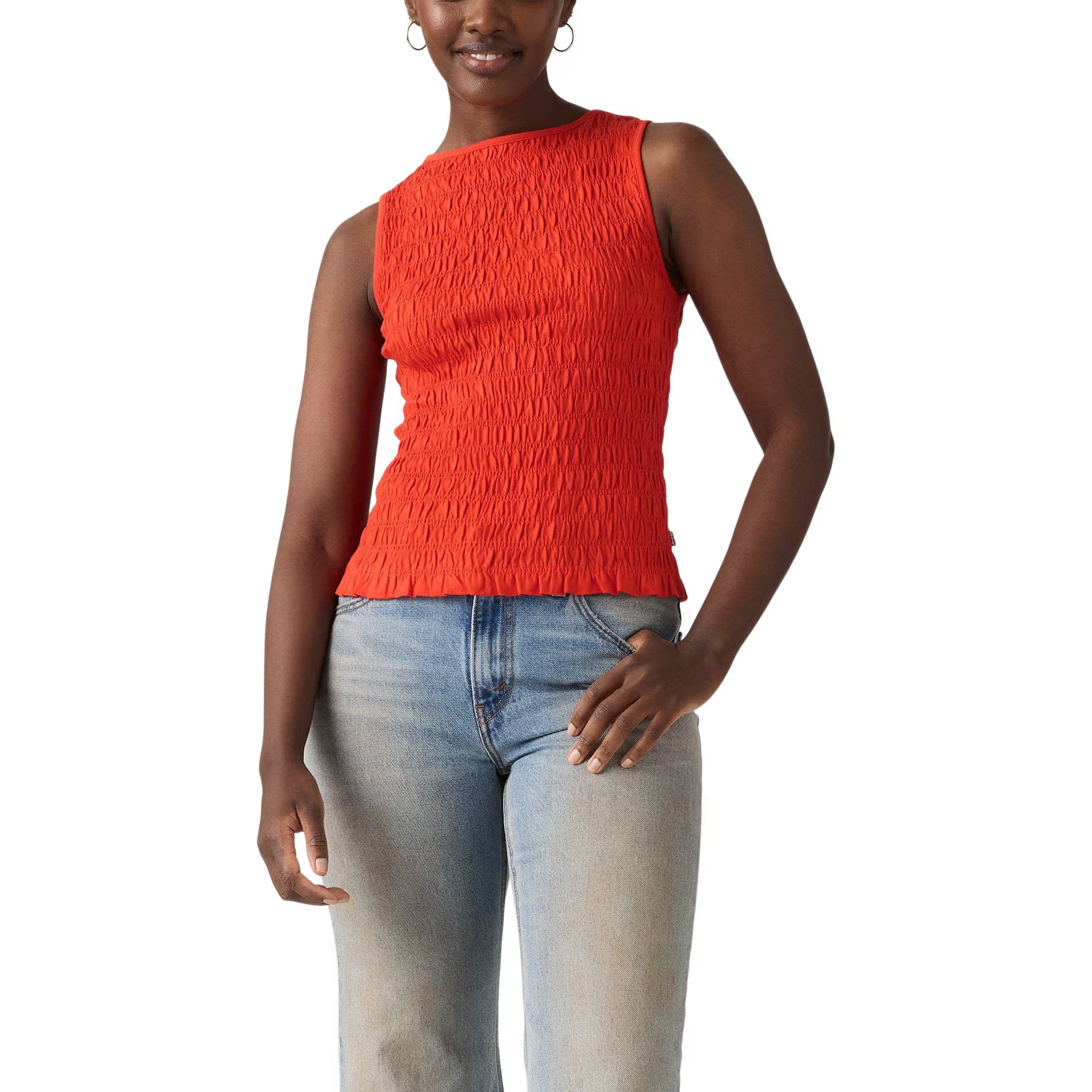 BELLA SMOCKED TOP (Signal Red) | LEVI'S
