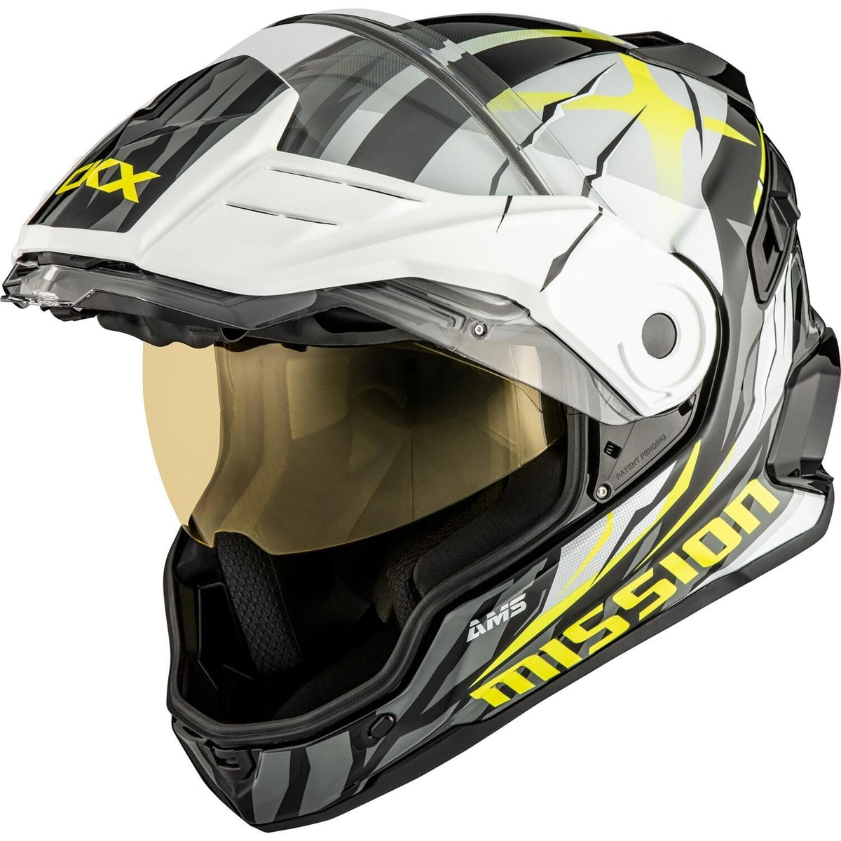 MISSION DL CLAW HELMET (GLOSS WHITE/GREY/LIME) | CKX