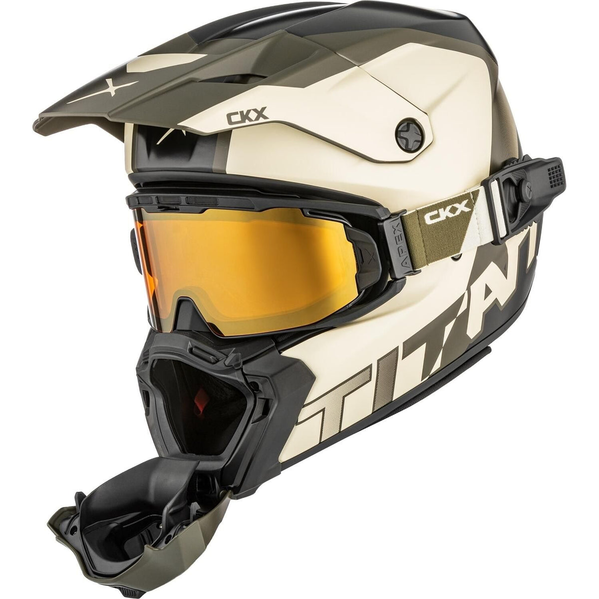 TITAN AMS DOUBLE LENS NUNAVUT HELMET (MATTE BEIGE/GREEN) | CKX