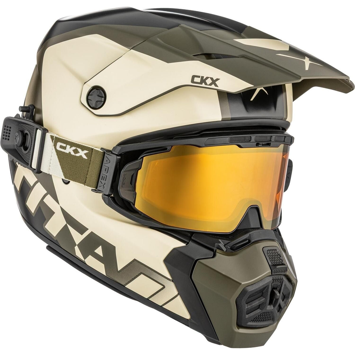 TITAN AMS DOUBLE LENS NUNAVUT HELMET (MATTE BEIGE/GREEN) | CKX