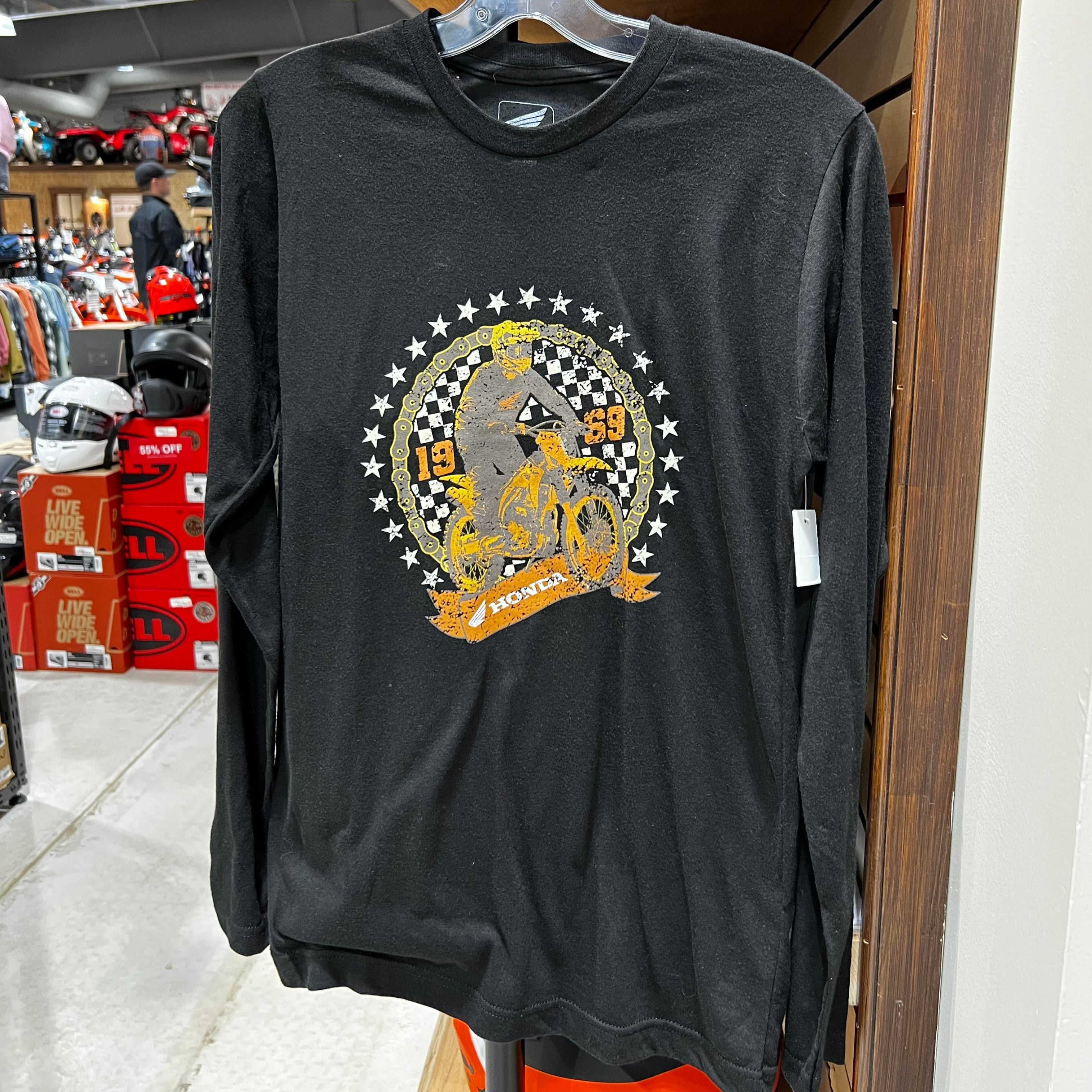 ADULT POLY-RICH LONG SLEEVE TEE (Black) | Honda