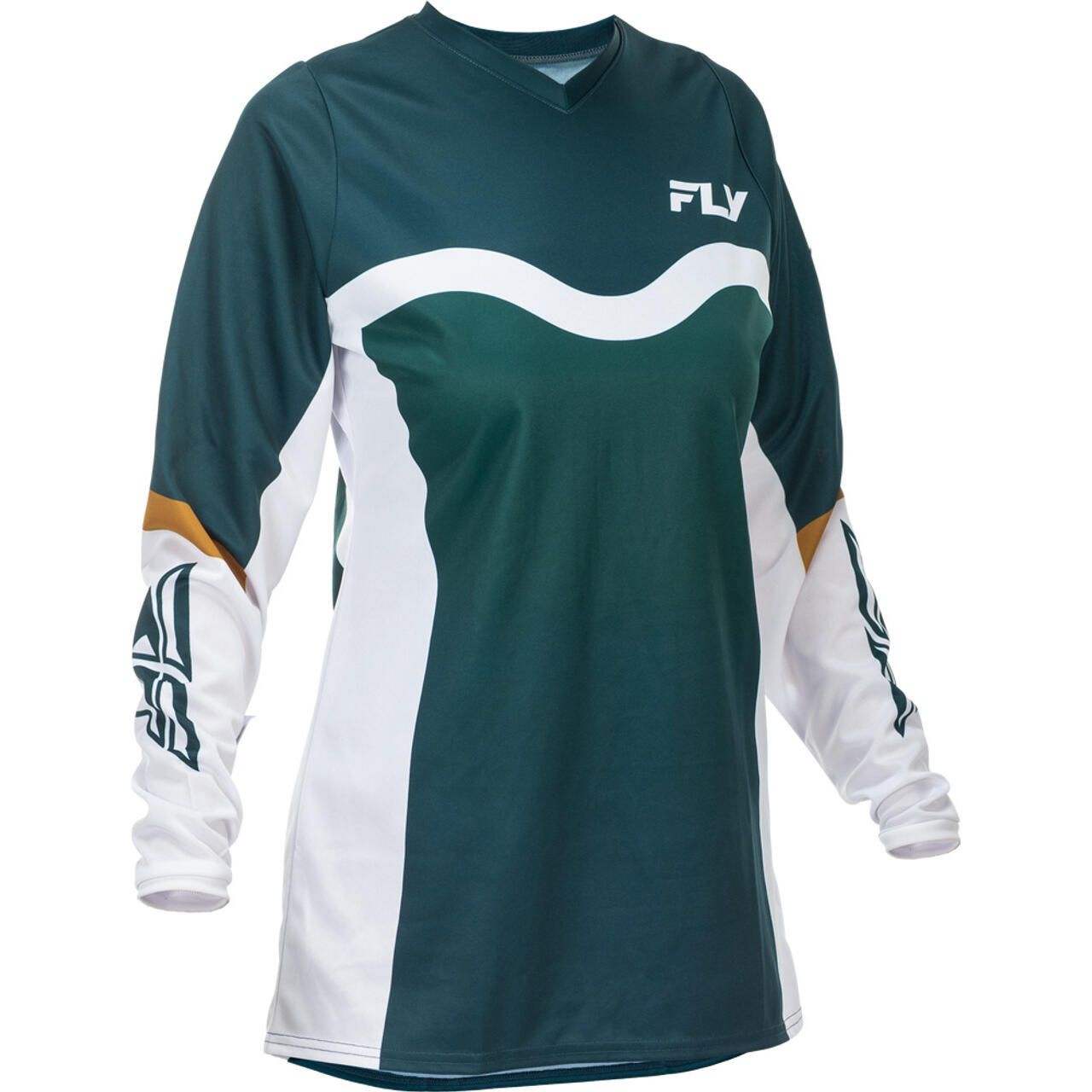 WOMEN'S F-16 JERSEY (Teal/White/Gold) | FLY RACING