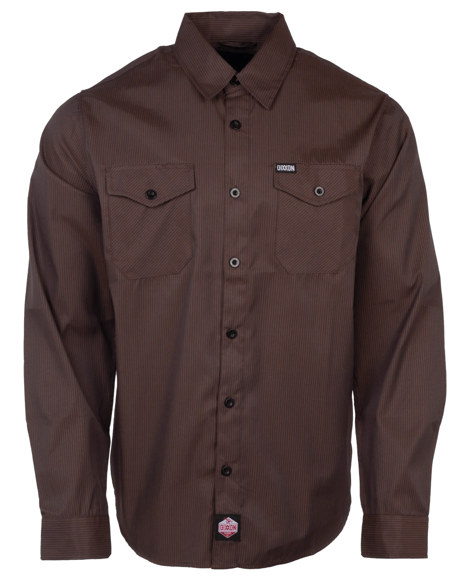 MEN'S WORKFORCE LONG SLEEVE (Brown/Black Striped) SHIRT | DIXXON
