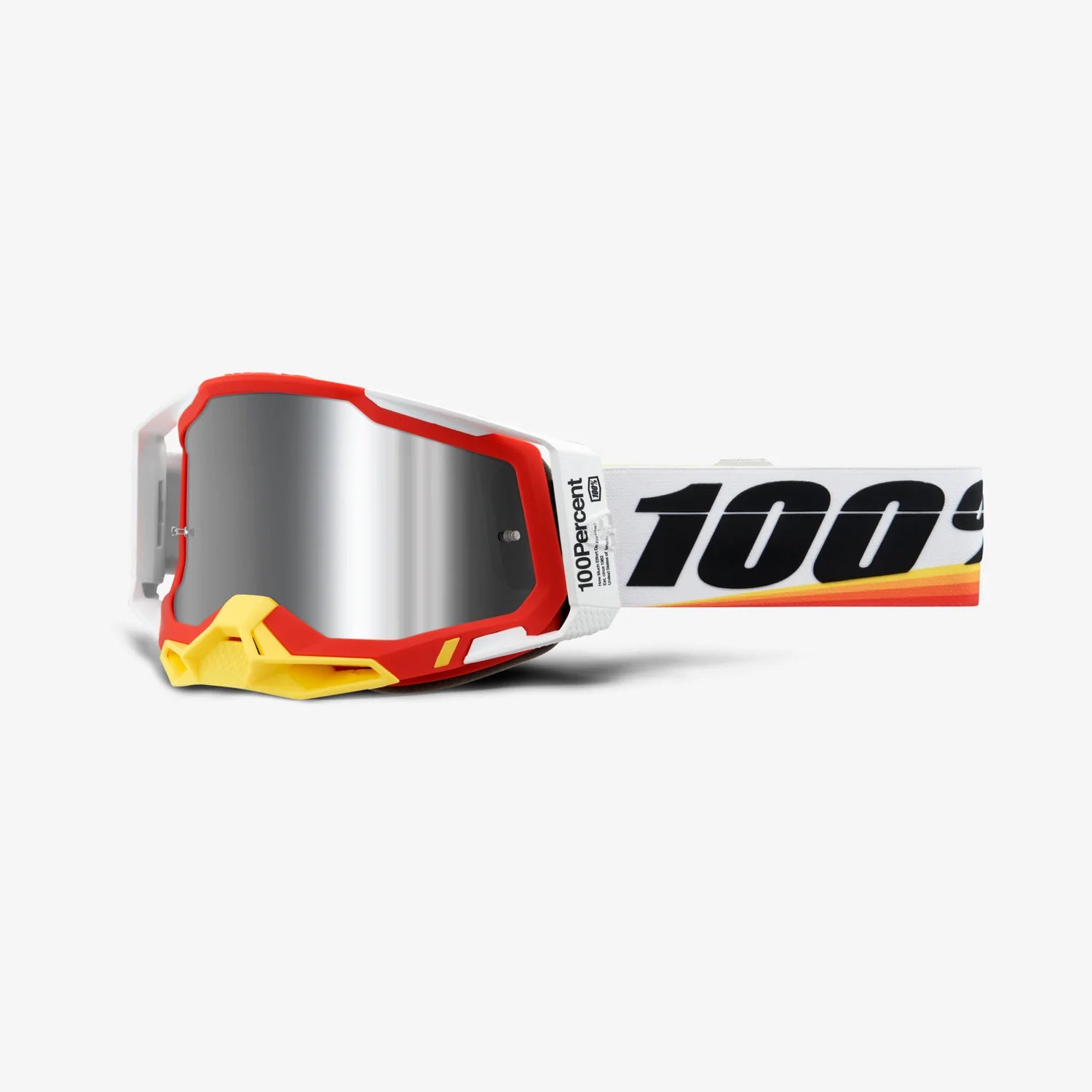 100% racecraft 2 goggle arsham red - mirror silver flash lens