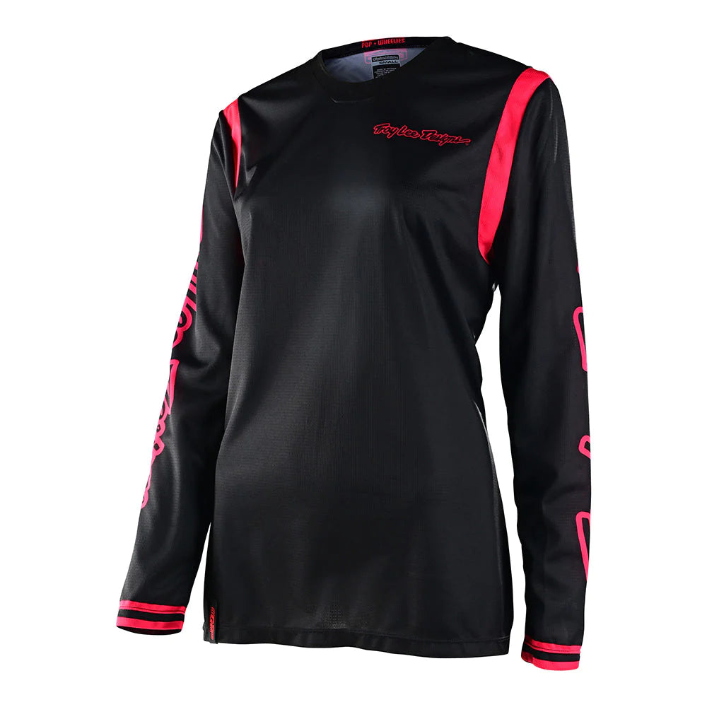 WOMENS GP JERSEY (MONO BLACK/ FLO RED) | TLD