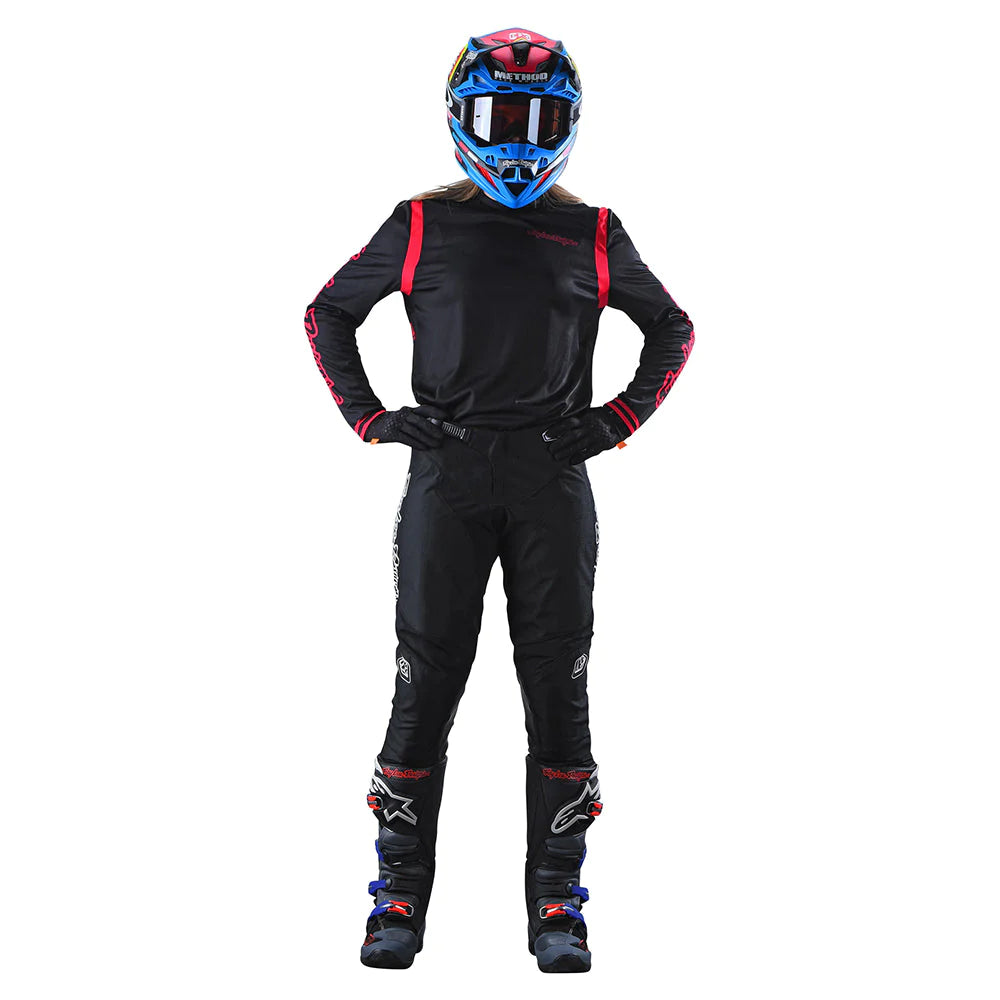 WOMENS GP JERSEY (MONO BLACK/ FLO RED) | TLD