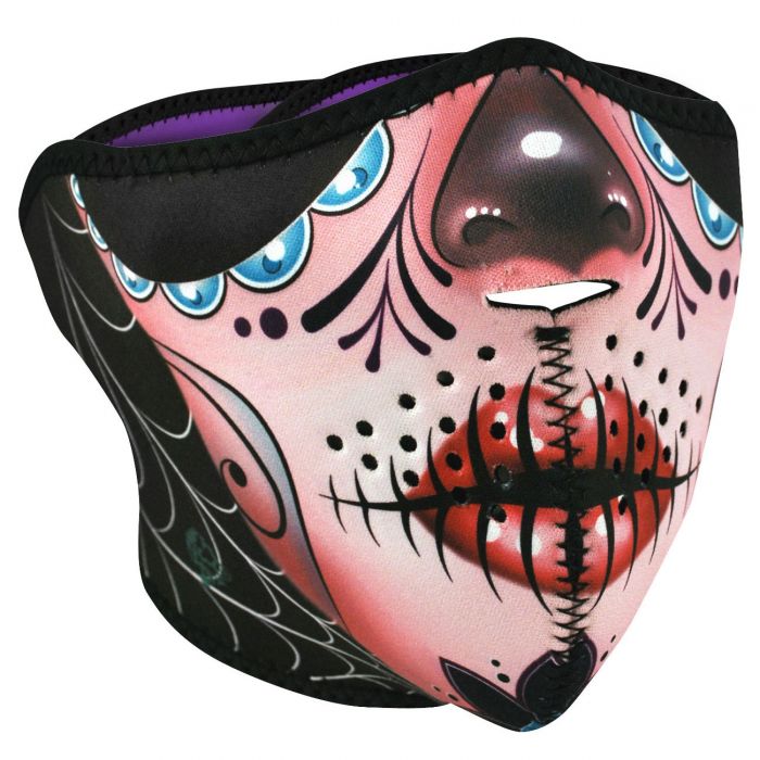 HALF NEOPRENE SUGAR SKULL REVERSE PURPLE