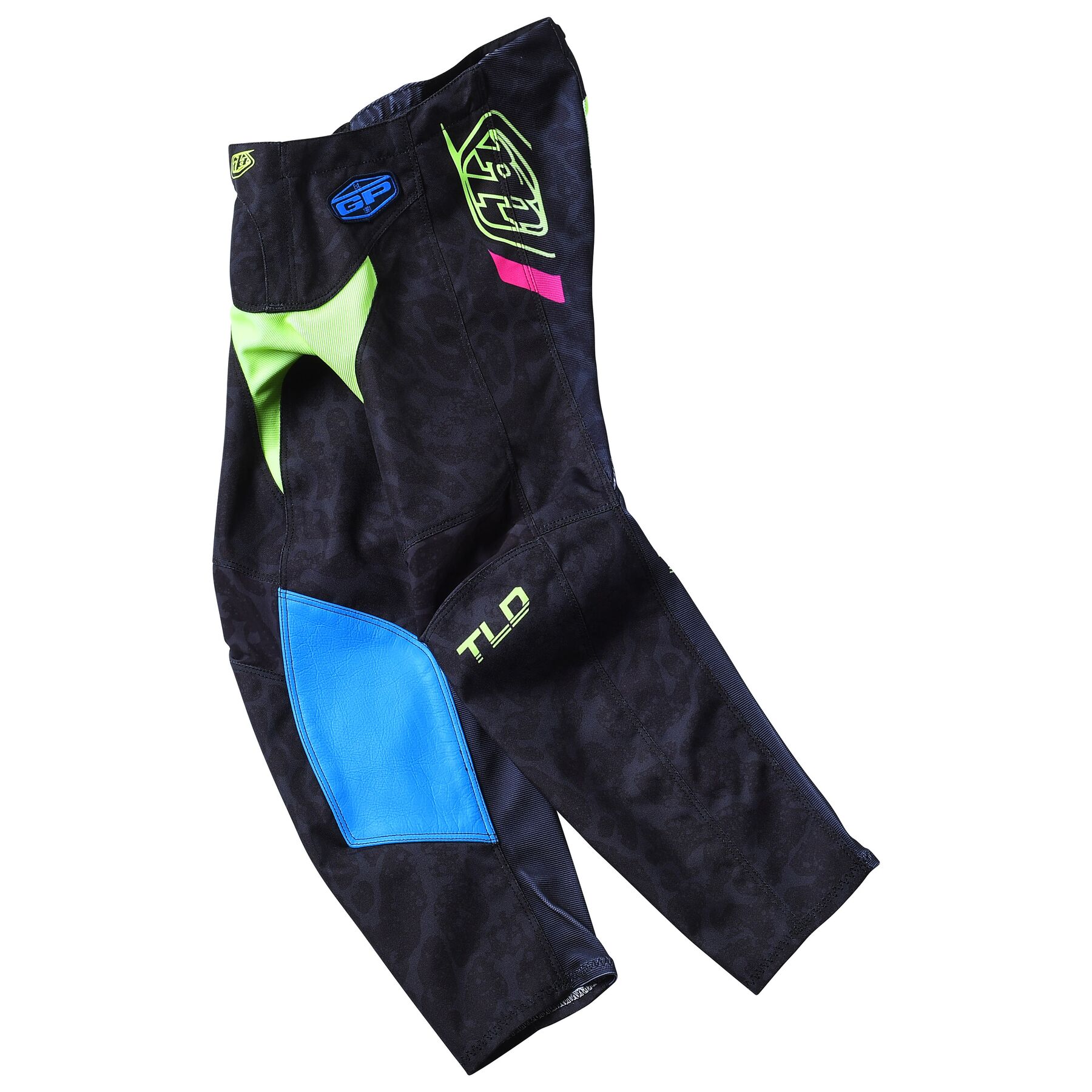 YOUTH GP PANT FRACTURA (Black/Flo Yellow) | Troy Lee Designs