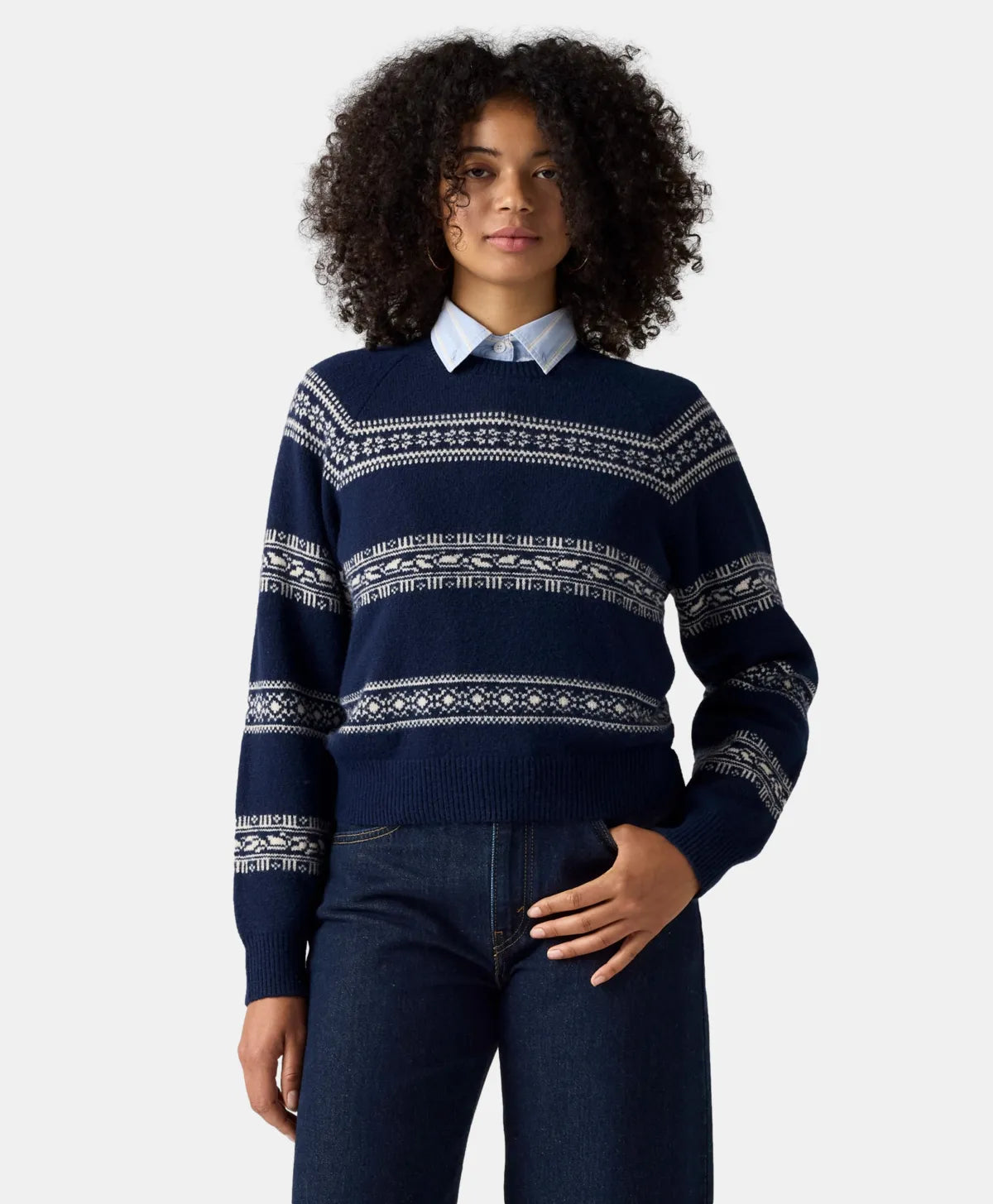 JOLIE FAIRISLE CREWNECK SWEATER (CORALIE) | LEVIS