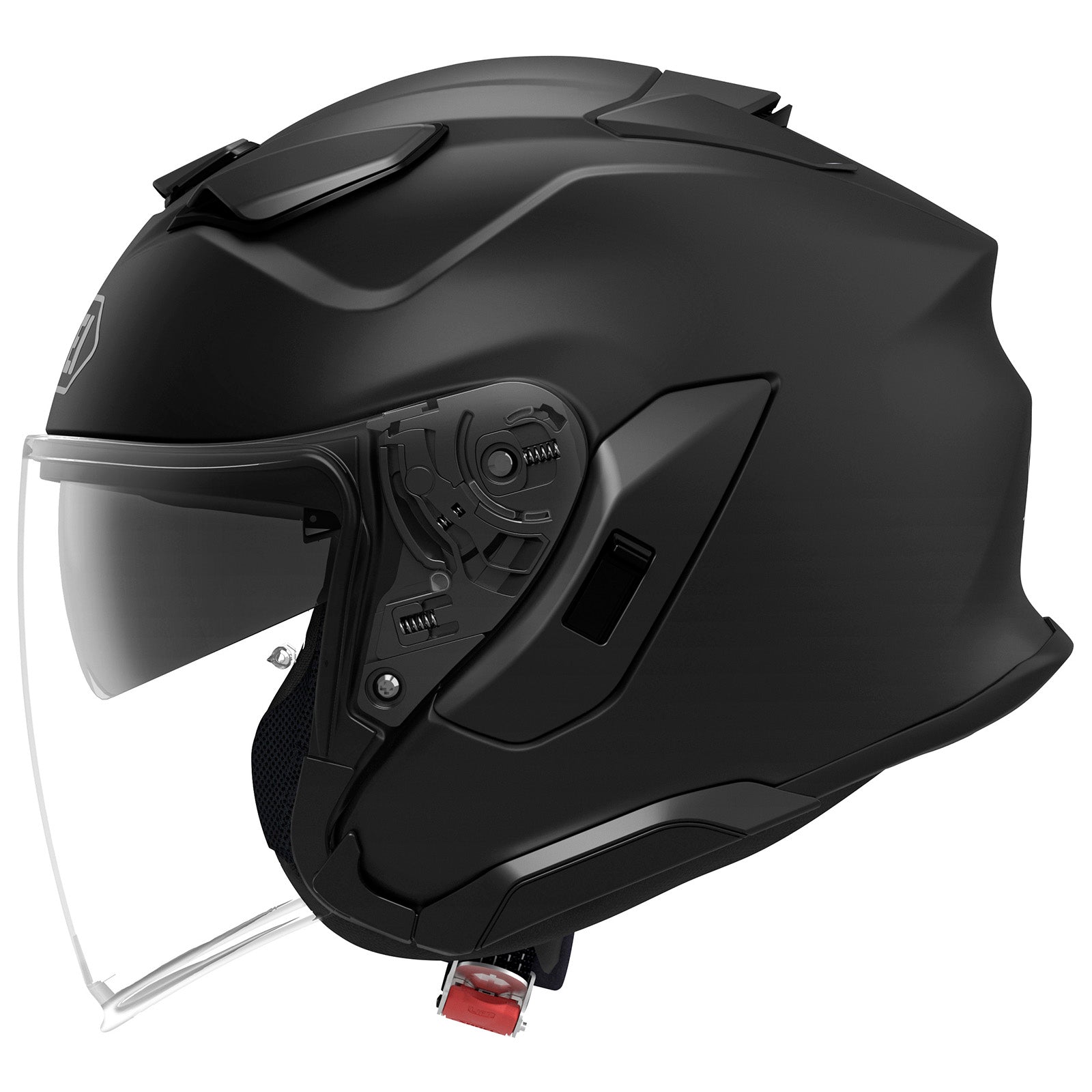 J-CRUISE 3 OPEN FACE HELMET (Matte Black) | SHOEI side view showcasing premium design and features.