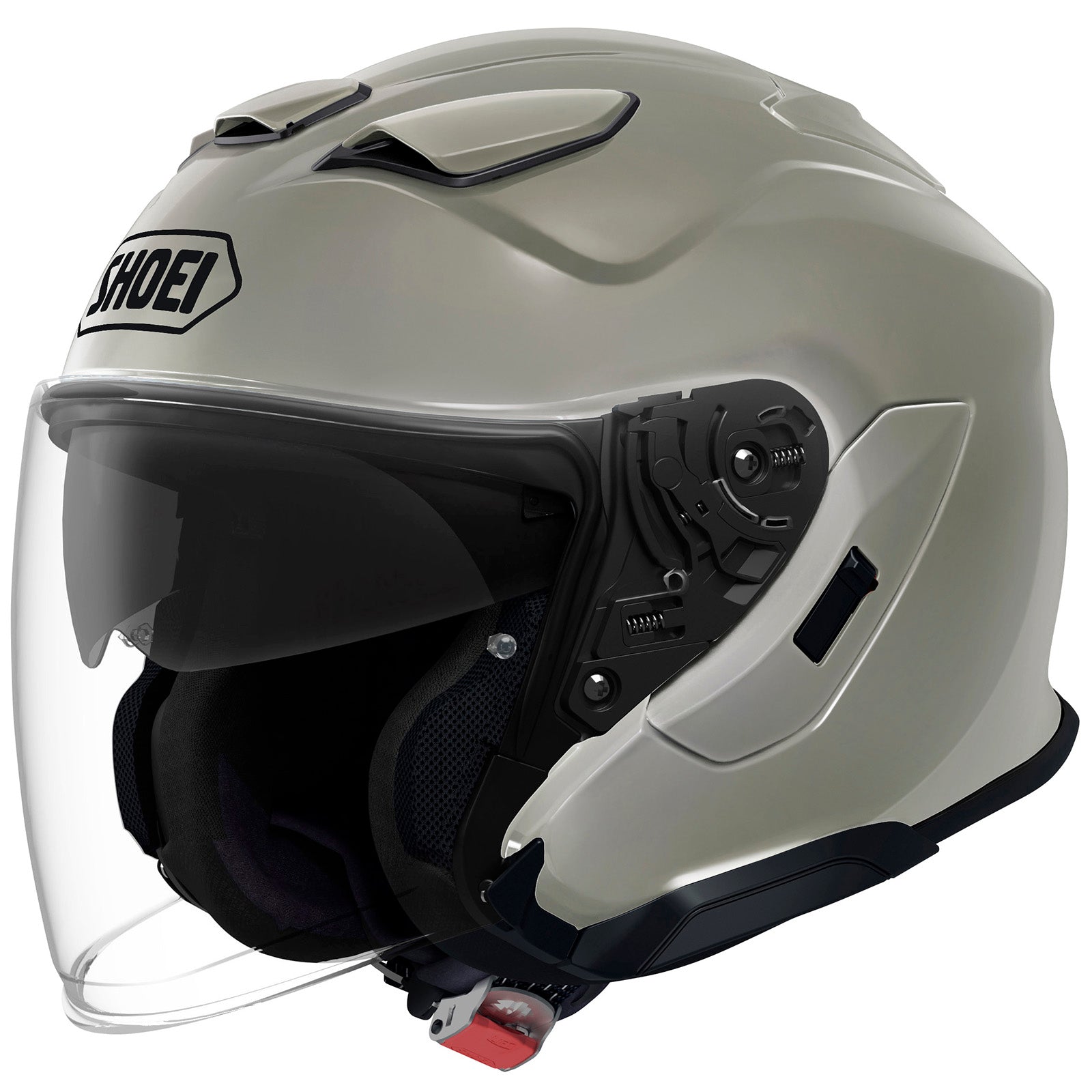 J-CRUISE 3 OPEN FACE HELMET (Chalk Grey) | SHOEI side view showcasing premium design and safety features.