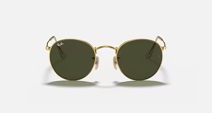 ROUND METAL SUNGLASSES (ARISTA WITH GREEN LENS) | RAYBAN