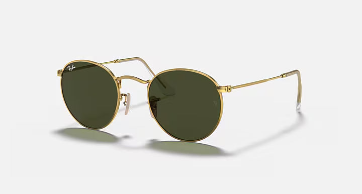 ROUND METAL SUNGLASSES (ARISTA WITH GREEN LENS) | RAYBAN