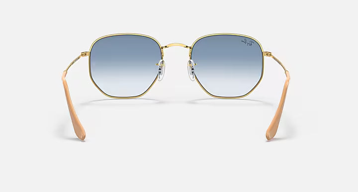 HEXAGONAL SUNGLASSES (ARISTA WITH BLUE LENS) | RAYBAN