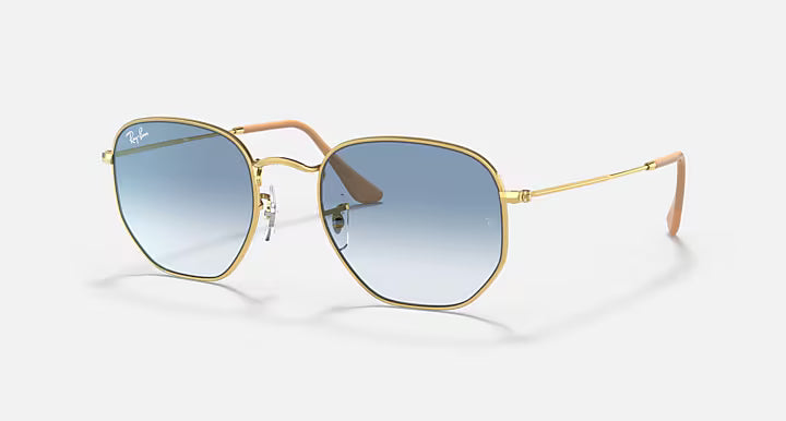 HEXAGONAL SUNGLASSES (ARISTA WITH BLUE LENS) | RAYBAN