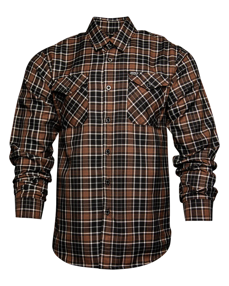 MEN'S JAMES COFFEE CO FLANNEL (Brown/Black) | DIXXON