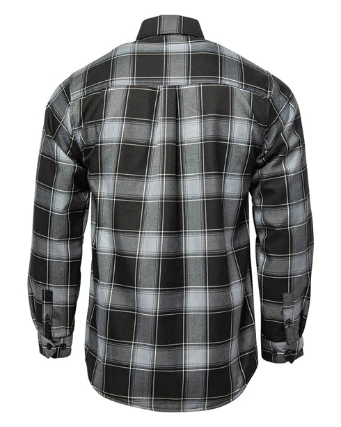 MEN'S NIGHT SHIFT SHERPA FLANNEL JACKET (Grey/Black) | DIXXON