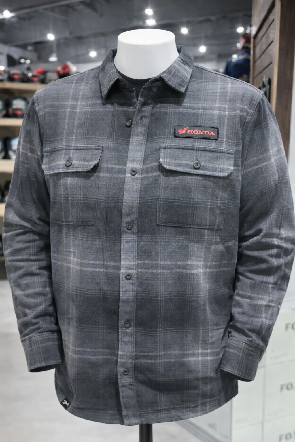 MEN'S PLAID SHACKET HONDA (Charcoal) | TNT
