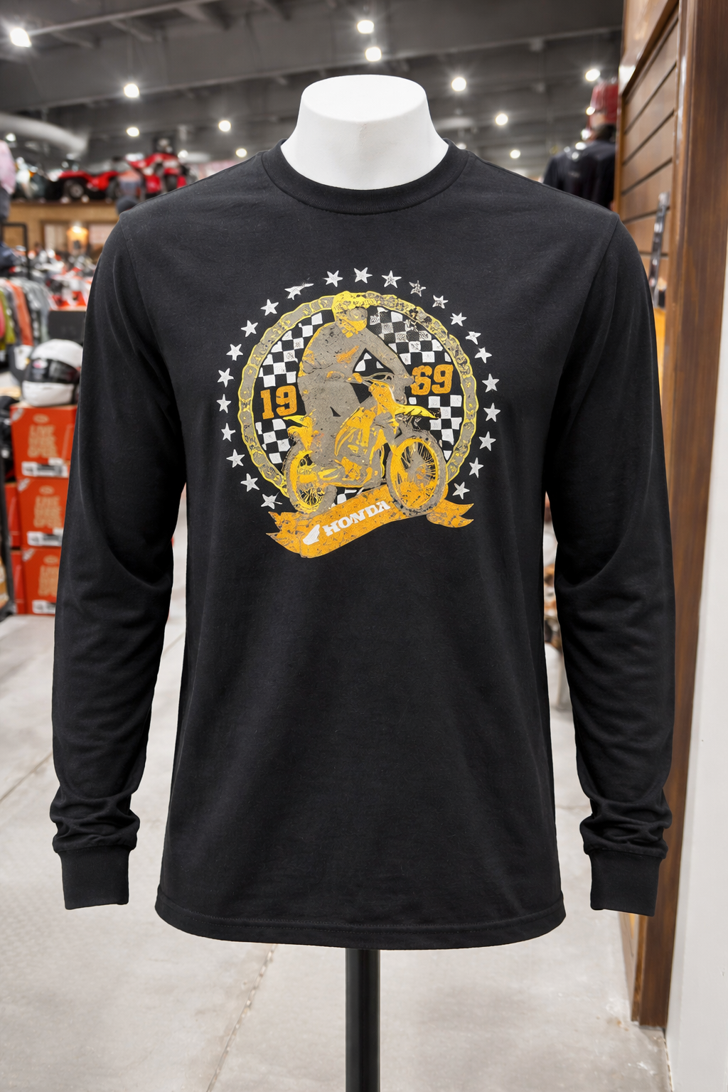 ADULT POLY-RICH LONG SLEEVE TEE (Black) | Honda