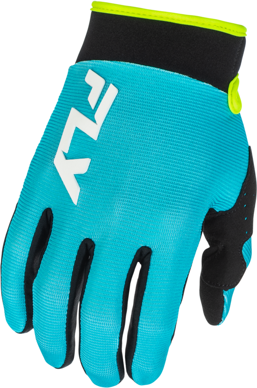YOUTH F-16 GLOVES (Aqua/Black/White) | FLY RACING
