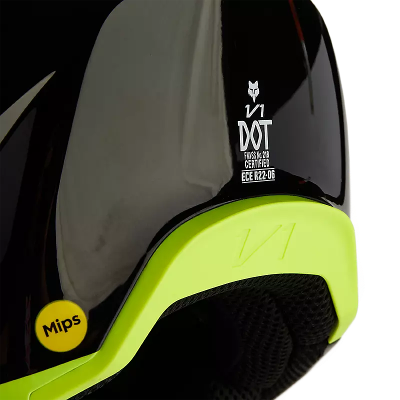 ADULT V1 STREAK HELMET (Black/Yellow) | Fox