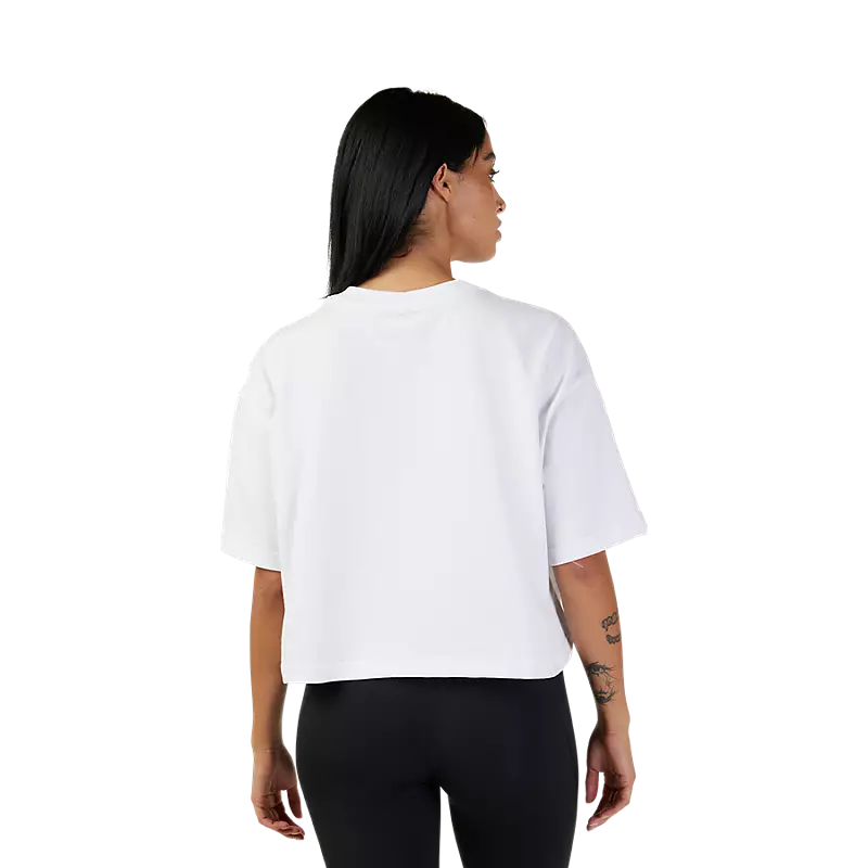 WOMEN'S WORDMARK OS CROP TEE (White) | Fox Racing