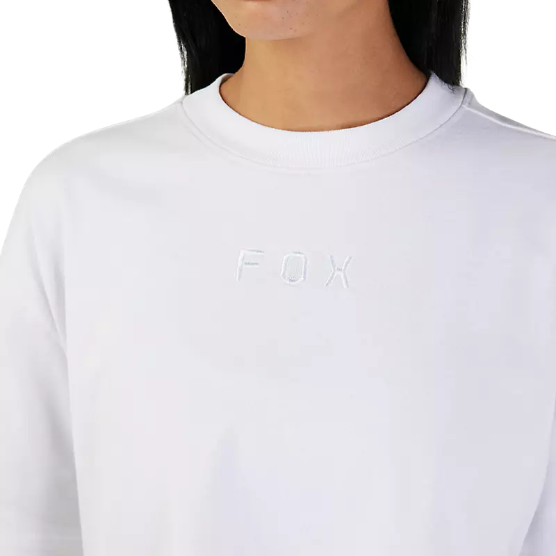 WOMEN'S WORDMARK OS CROP TEE (White) | Fox Racing