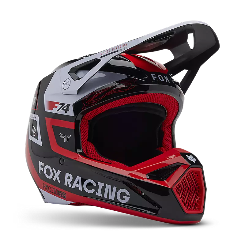 YTH V1 RACE SPEC HELMET (FLO RED) | Fox Racing